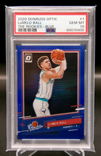 2020-21 Panini Optic - LaMelo Ball #1 - The Rookies Blue /49 RC Rookie PSA 10