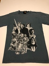 Vintage Star Wars T-Shirt, Boys L Green/gray. Nice Graphic '90's Multiple pics