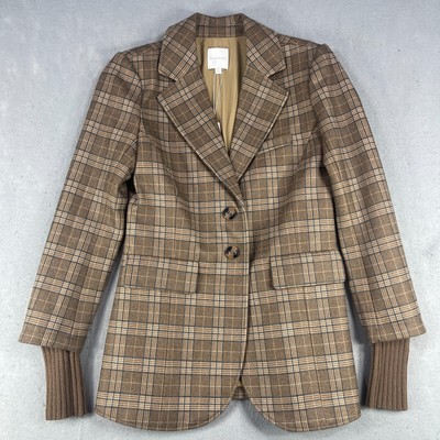 NWT Favorite Daughter Blazer Womens Size XS City Check Single-Breasted