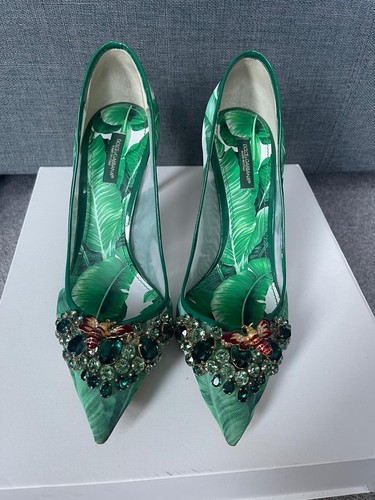 DOLCE GABBANA Tacchi Mesh verde con cristallo lavorata Dize 40 | eBay