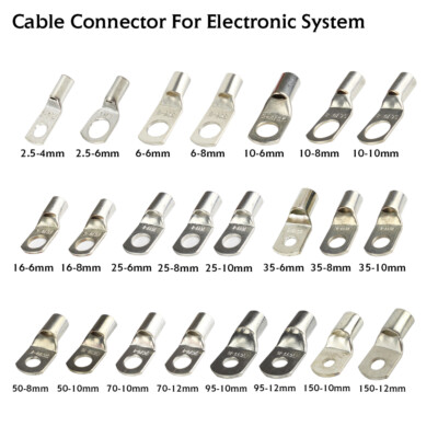 Baomain 200-Pack Non-Insulated Copper Crimp Connectors – AWG 8 & 10 Ferrule Pin Terminals For Wiring