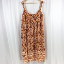 Knox Rose Women's Midi Tank Dress Size XXL Sundress Tropical Tribal Hawaiian