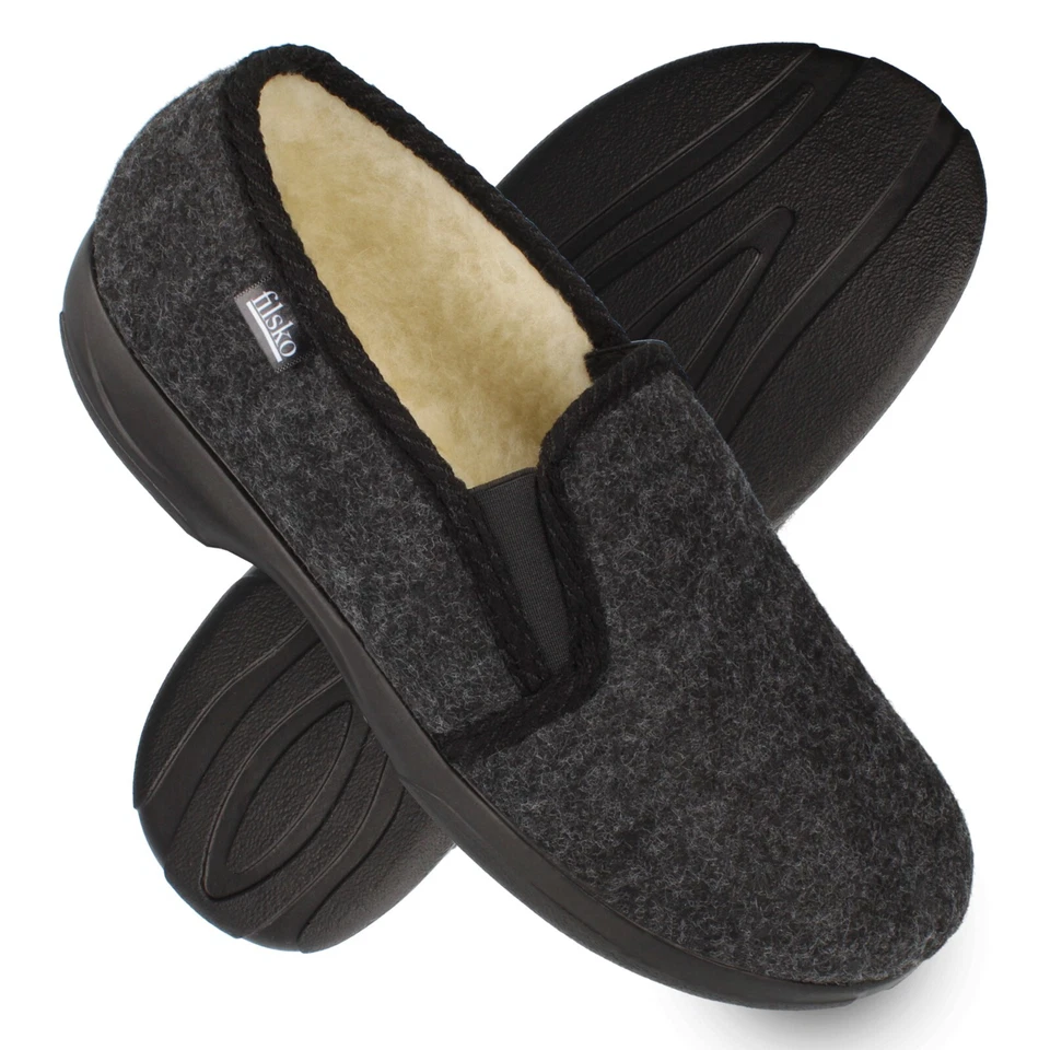 Hausschuhe Herren Easy-Filz Halbschuhe mit Schafwolle Gr. 40-46 filsko Vemdalen