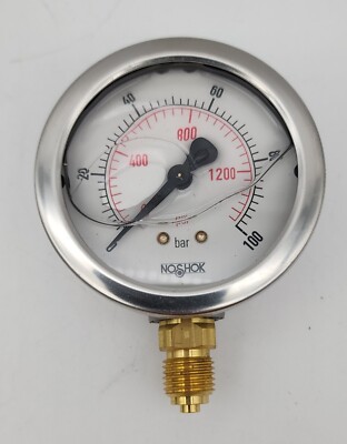 NOSHOK 25-901-100-BAR-PSI-G1/4 PRESSURE GAUGE 2.5'' 304SS 25901100BARPSIG14
