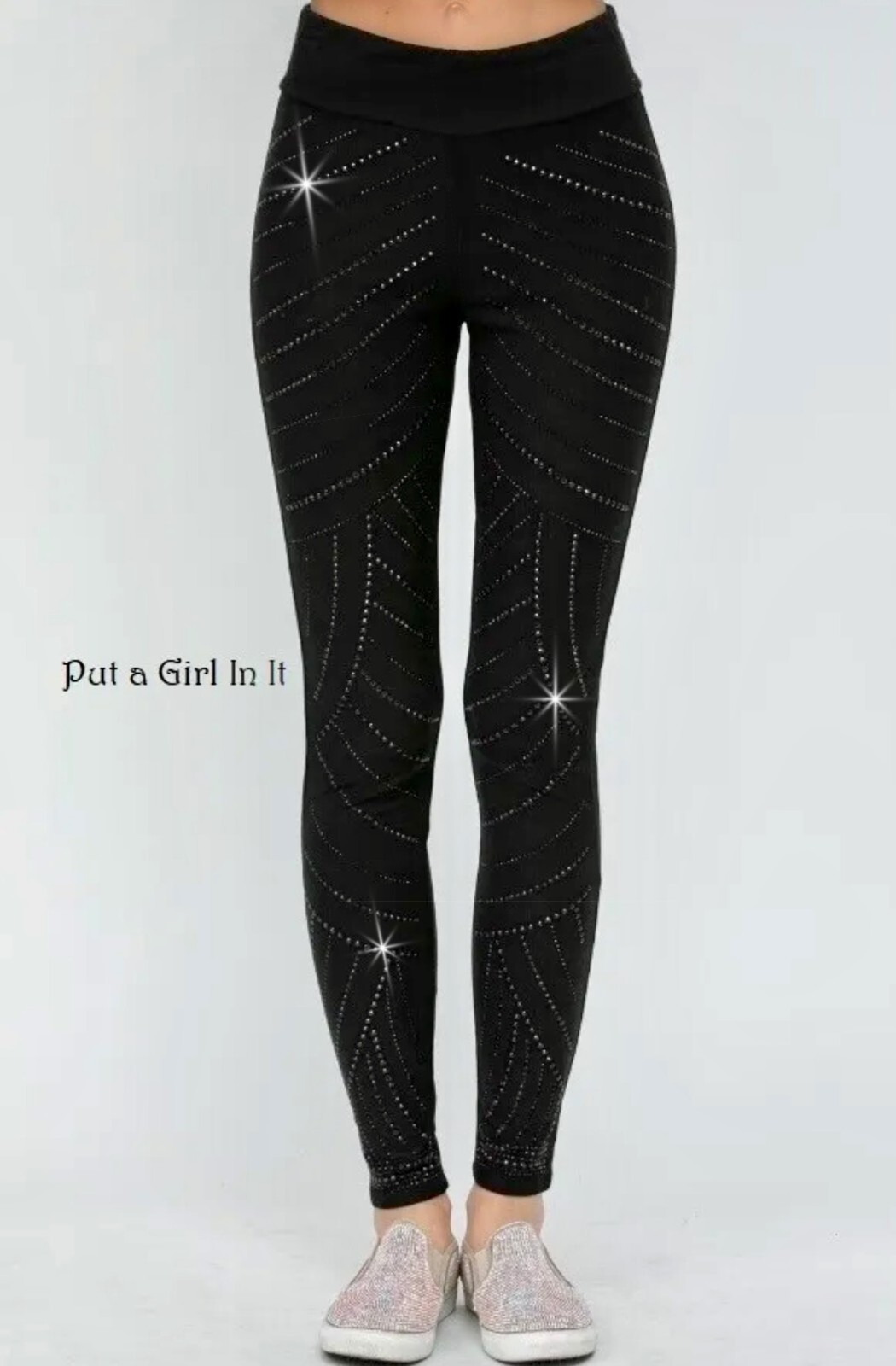 New VOCAL Womens CRYSTAL EMBELLISHED SOFT BLACK STRETCH BLING