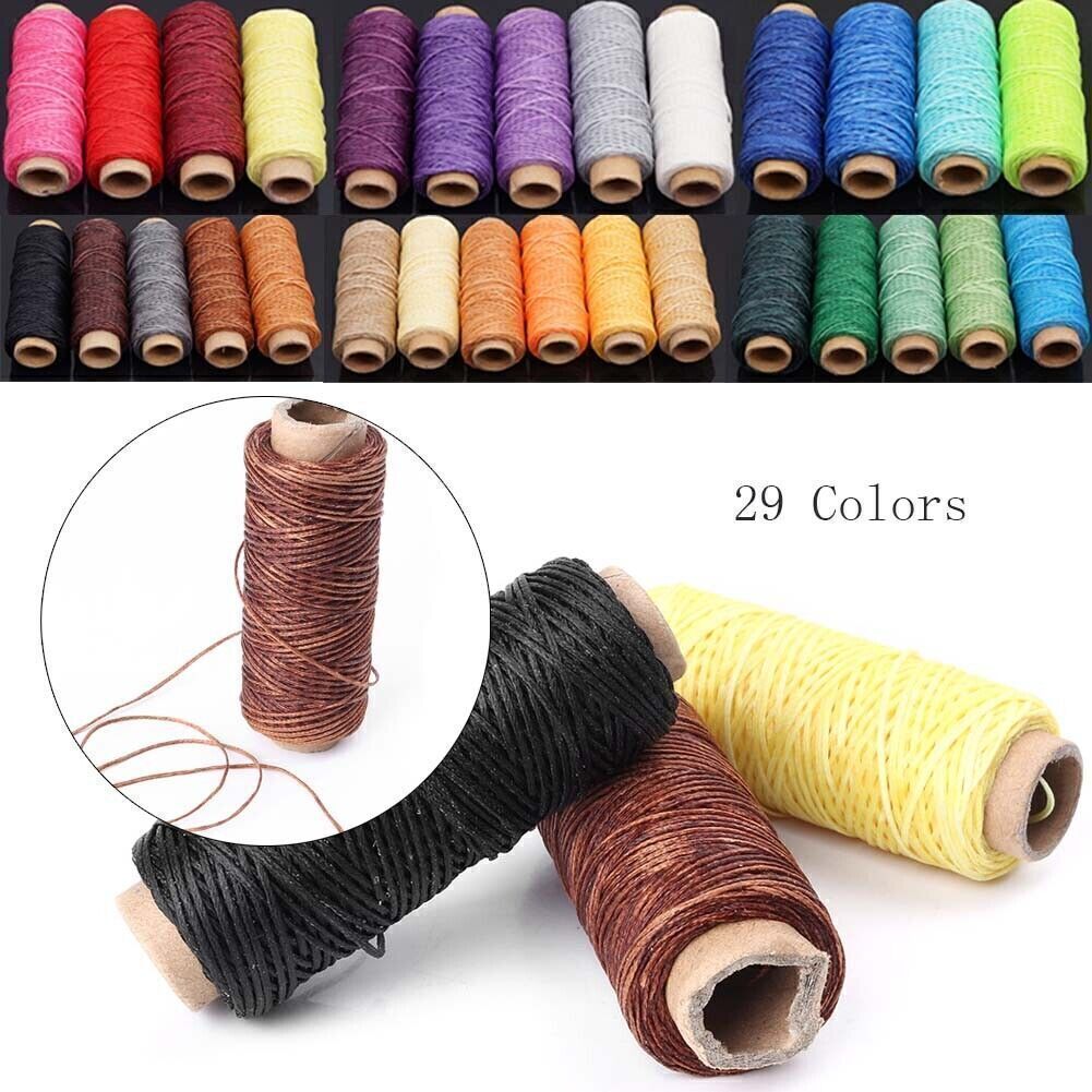 1x Leather Sewing Flat Waxed Thread Wax String Hand Stitching Craft 50M 150D