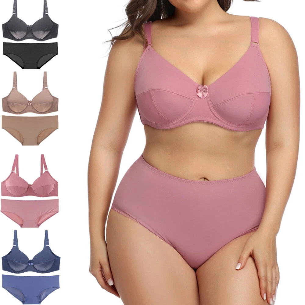 Women Bras Set Full Cup Brassiere Panty Big Boobs Underwear Non Padded Lingerie