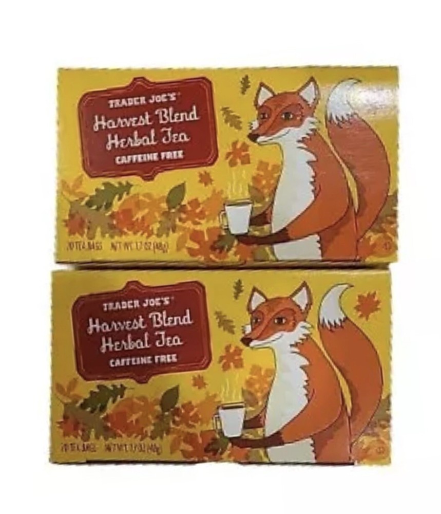 Trader Joe's HARVEST BLEND Herbal Tea ~ Cinnamon, Hibiscus  ~ 2 Boxes