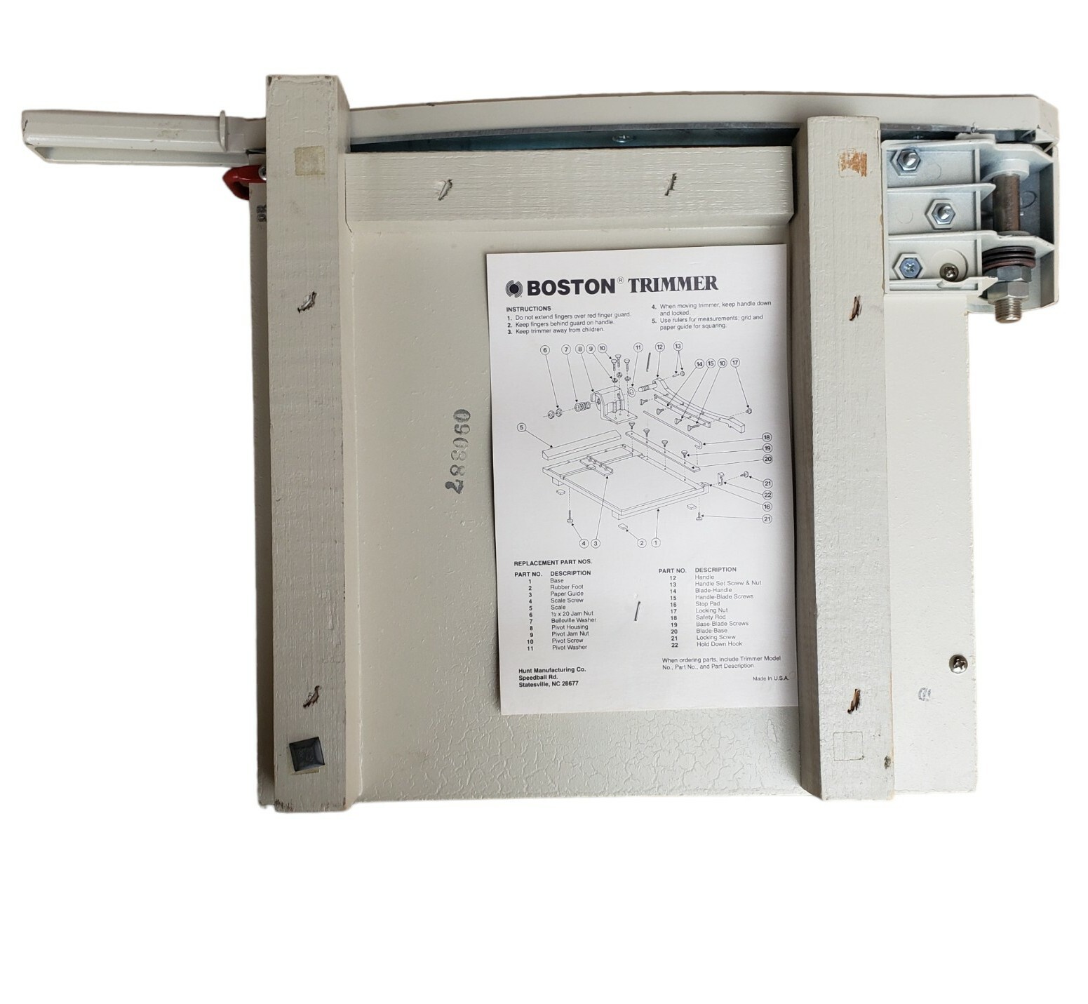 Boston 2612 Manual Paper Cutter Trimmer Heavy Duty Metal Guillotine