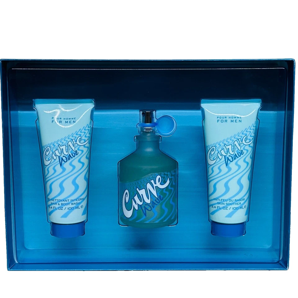 Curve Wave by Liz Claiborne 男士 3 件套 - 4.2 盎司 col 喷雾 + 皮肤安抚奶嘴 + 凝胶 — 第 2/3 张图片