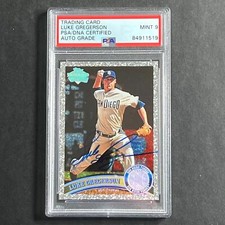 2011 Topps Baseball #561 Luke Gregerson Signed Card PSA Slabbed Auto Grade 9 Pad
