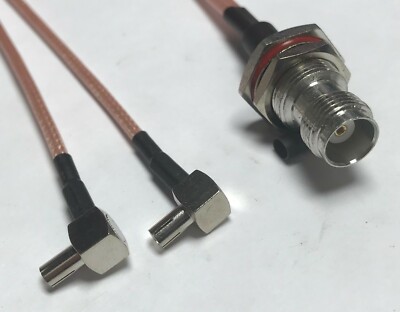 TNC Female to 2X TS9 Male Angle Split RG316 Coax Cbl High Quality US Pick Length