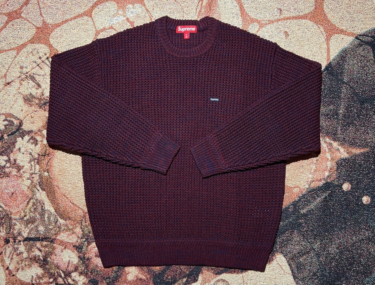 Supreme Waffle Small Box Sweater バーガンディ Supreme Waffle Small Box Sweater (FW24) - $148