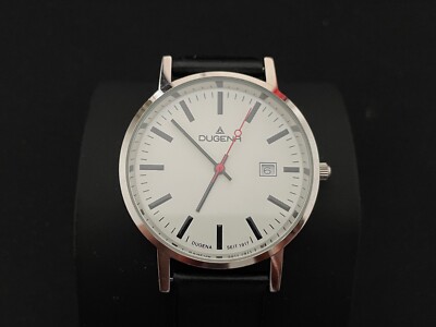DUGENA Herrenuhr Moma Quarz mit schwarzem Lederband 4460339