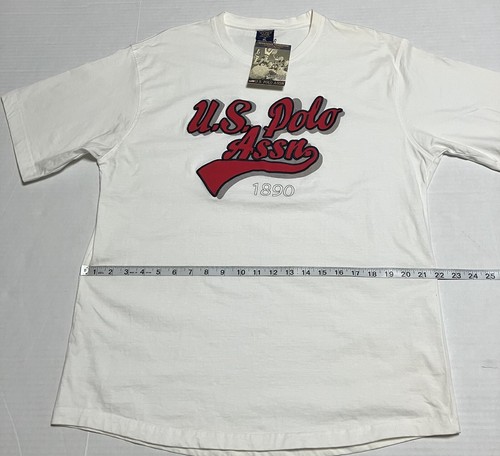 T-Shirt Herren US Polo Assn Baumwolle kurzärmelig bestickt Logo weiß XL - Bild 8 von 11
