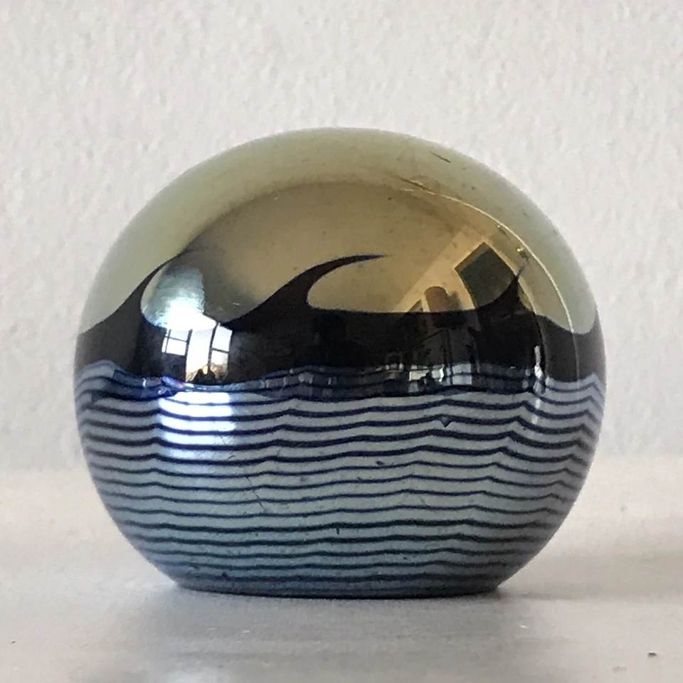 PESO DE PAPEL VINTAGE DE VIDRO CORREIA ASSINADO 1978 ART NOUVEAU MODERNO MURANO - Imagem 3 de 4