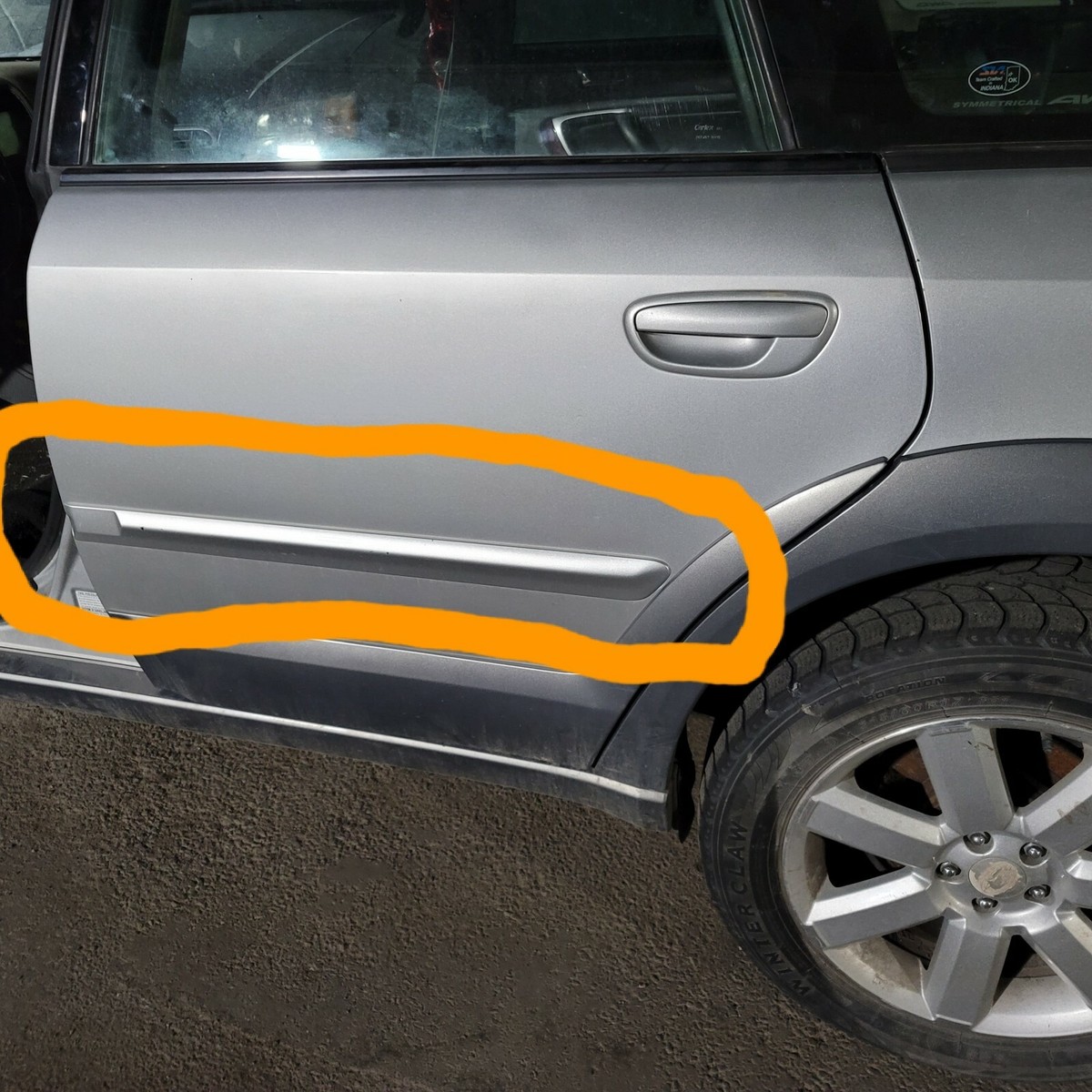 05-09 Subaru Legacy outback left rear door impact trim molding