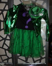 DC COMICS RIDDLER 2PC. DRESS & HAT HEADBAND ( SZ: SMALL 4/6)