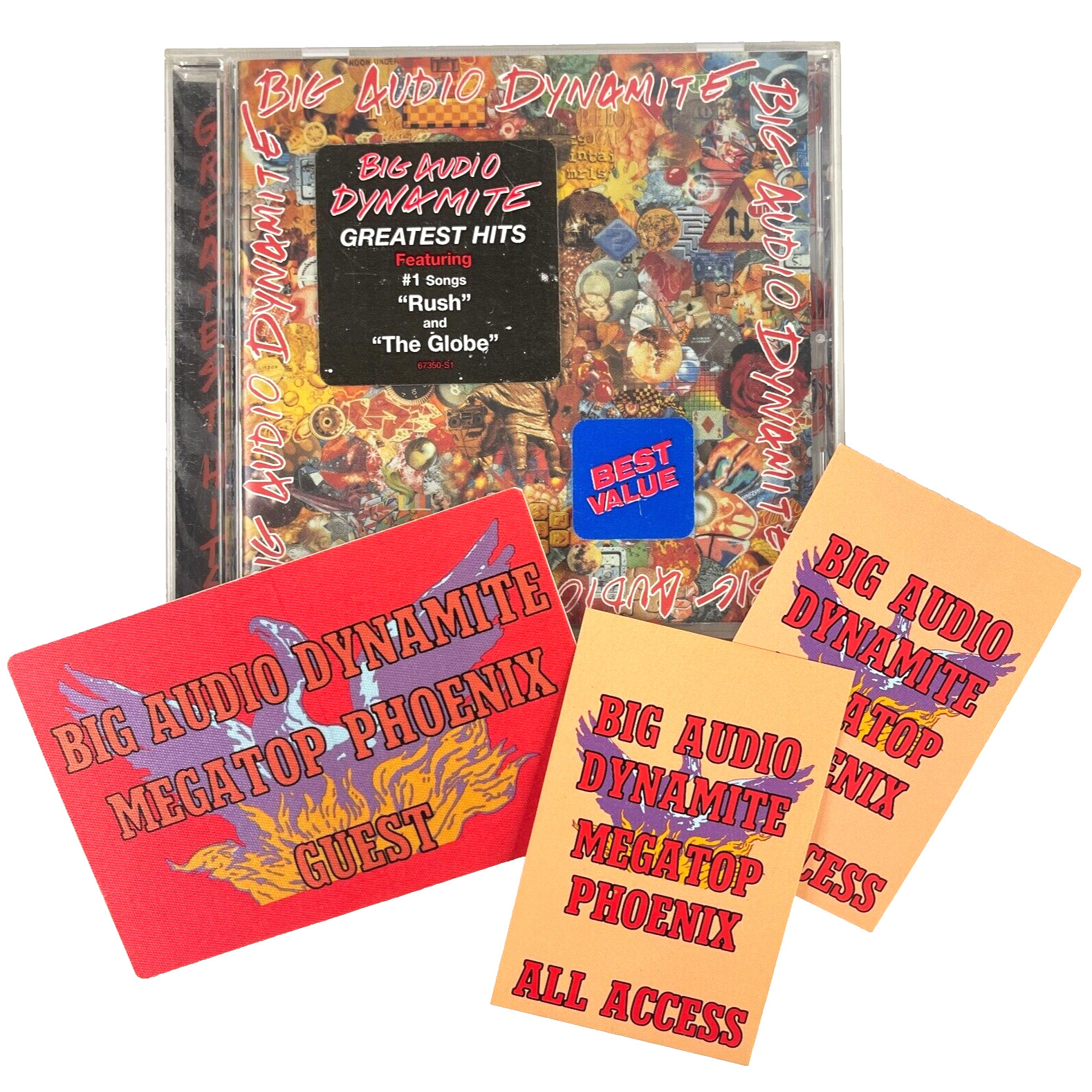 Planet BAD Big Audio Dynamite Greatest Hits CD Clash + VIP Concert Passes 1990
