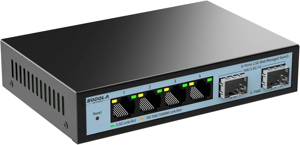 2.5GbE 6-Port Switch with 4 x 2.5G Ports & 10G SFP+ for Ultimate Connectivity - Image 3 of 4