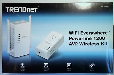 TRENDnet TPL-430APK WiFi Everywhere Powerline 1200 AV2 Wireless Kit