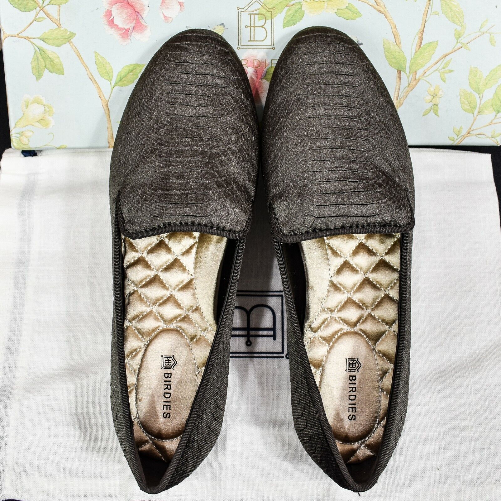 BIRDIES The Starling Loafer Slip on Python Siz Shoes in Sale SALE% OFF Charcoal Max 76% OFF
