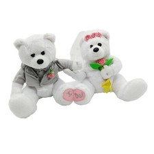 TY Beanie Babies We Do The Wedding Bears Bride & Groom Plush Stuffed Animal 