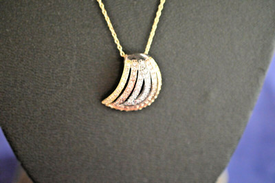 CL 925 STERLING SILVER CZ MULTI TONE NECKLACE 18