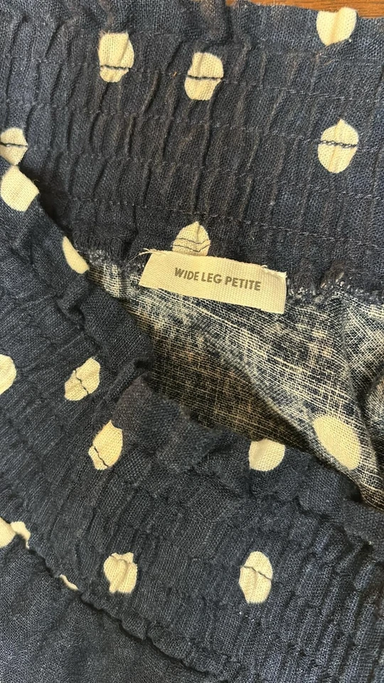 Ann Taylor Loft "pierna ancha pequeña" cintura elástica mezcla lino/viscosa con bolsillo Foto 4 de 4