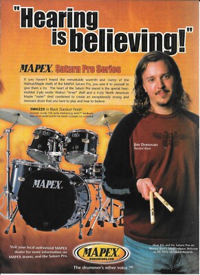 MAPEX DRUMS - JIM DONOVAN of RUSTED ROOT - 2002 Print Advertisement | eBay