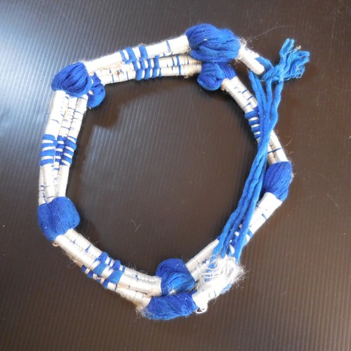 Bandana Blue Accessory Fashion Hairdressing Vintage Art Deco Woman Man N6978 - 第 5/12 張圖片