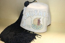 Vintage jeweled Freemason Shriner FEZ hat Jerusalem CT. 1 EXTREMELY ORNATE