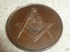 VINTAGE EARLY MASONIC MADE A MASON RAISED TOKEN MEDAL ENTERED F.C.