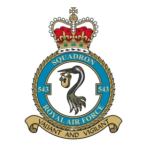 No. 543 Squadron RAF badge patch Self Adhesive Vinyl Sticker