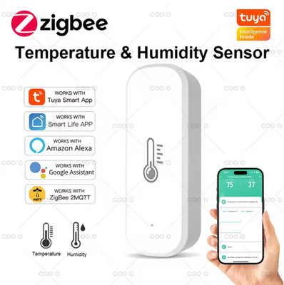 Tuya Smart Zigbee Temperature And Humidity Sensor Home Indoor Thermometer