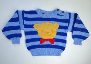 Quiltex Vintage Bear Striped Sweater Size 2
