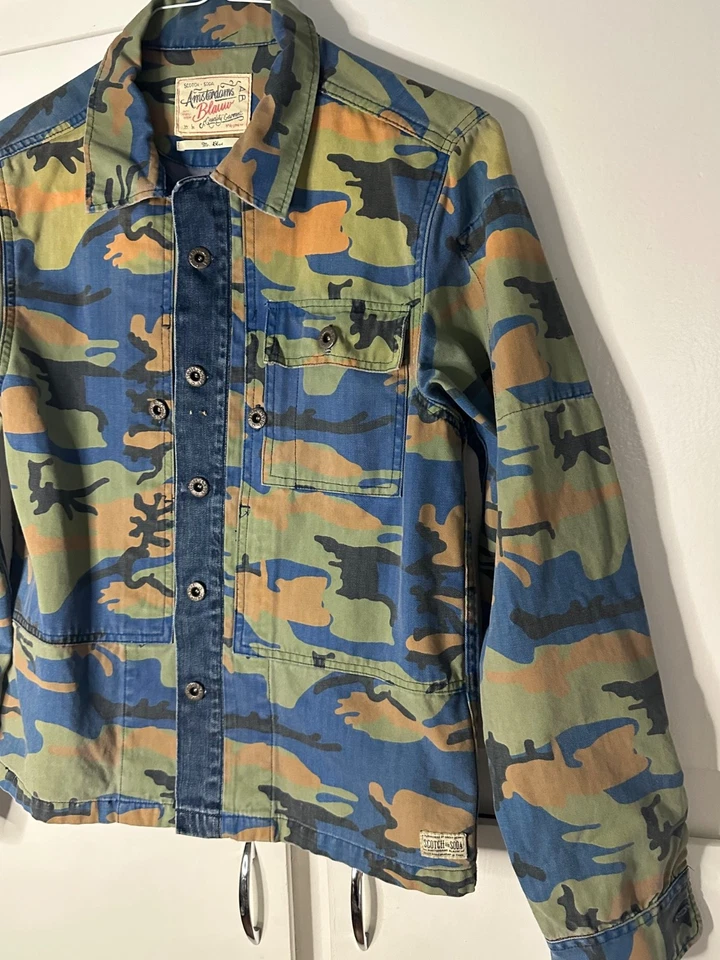 Chaqueta de mezclilla Scotch & Soda para hombre Mr. azul camuflada talla L precio $195,00 nueva sin etiquetas Foto 2 de 4