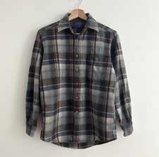 Vintage Pendleton 100 Pure Virgin Wool Plaid Flannel Mens Small Made In USA