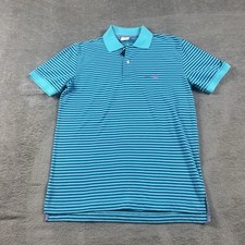 Brooks Brothers 346 Polo Shirt Men's Slim Fit Size Medium Blue Striped Preppy