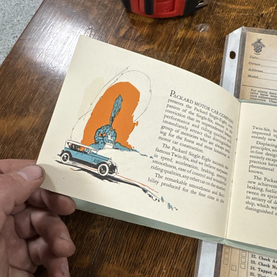 The Packard Single Eight Folleto Coche Extremadamente Raro con Hoja de Entrega Foto 4 de 4