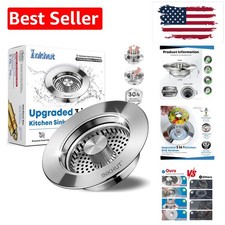 Upgraded 3 in 1 Kitchen Sink Drain Strainer - Stainless Steel Sink Stopper, A...