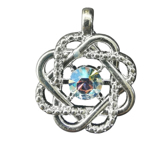 Celtic Knot Pendant Silver Tone with Crystal