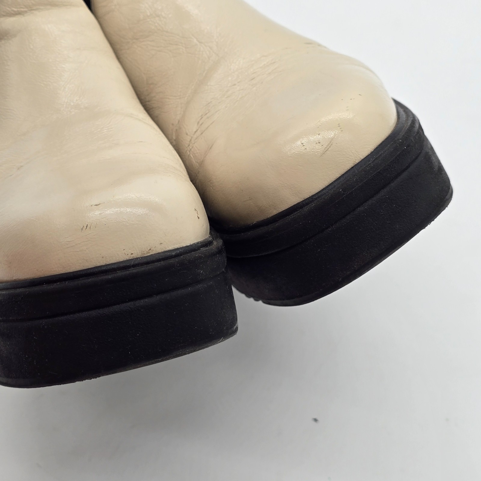 VAGABOND Tara Chelsea Boots Sz 10 Cream Patent Leather Chunky Platform Y2K Bratz image 7