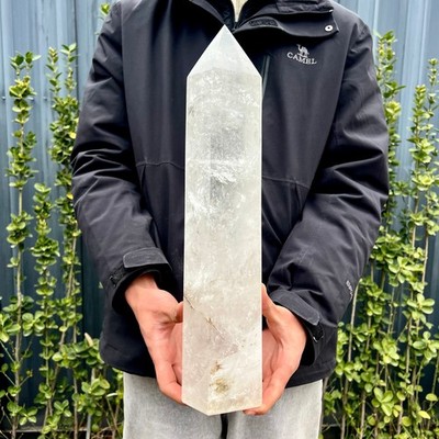 12LB Natural Clear Quartz Crystal Column Tower Polished Healing Stone HomeDecor