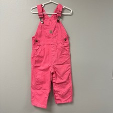 Carhartt Pink Canvas Bib Overalls Girls 24M Heart Hardware