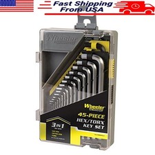 45-Pcs SAE/Metric Hex & Torx Key Set W/ Storage Case for Gunsmithing Alloy Steel