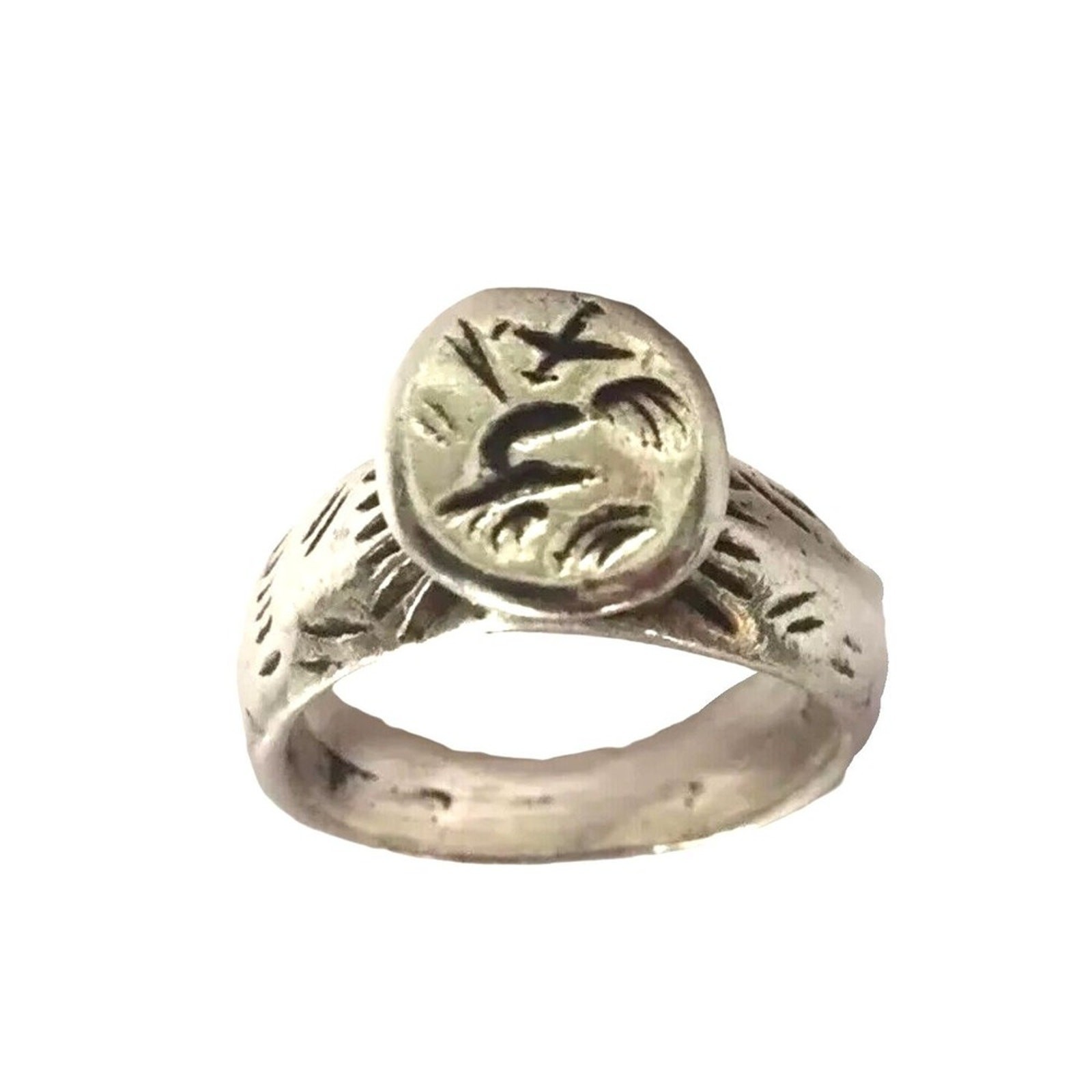 Antique Seal Ring Solid Silver Initials Mono Fran… - image 15