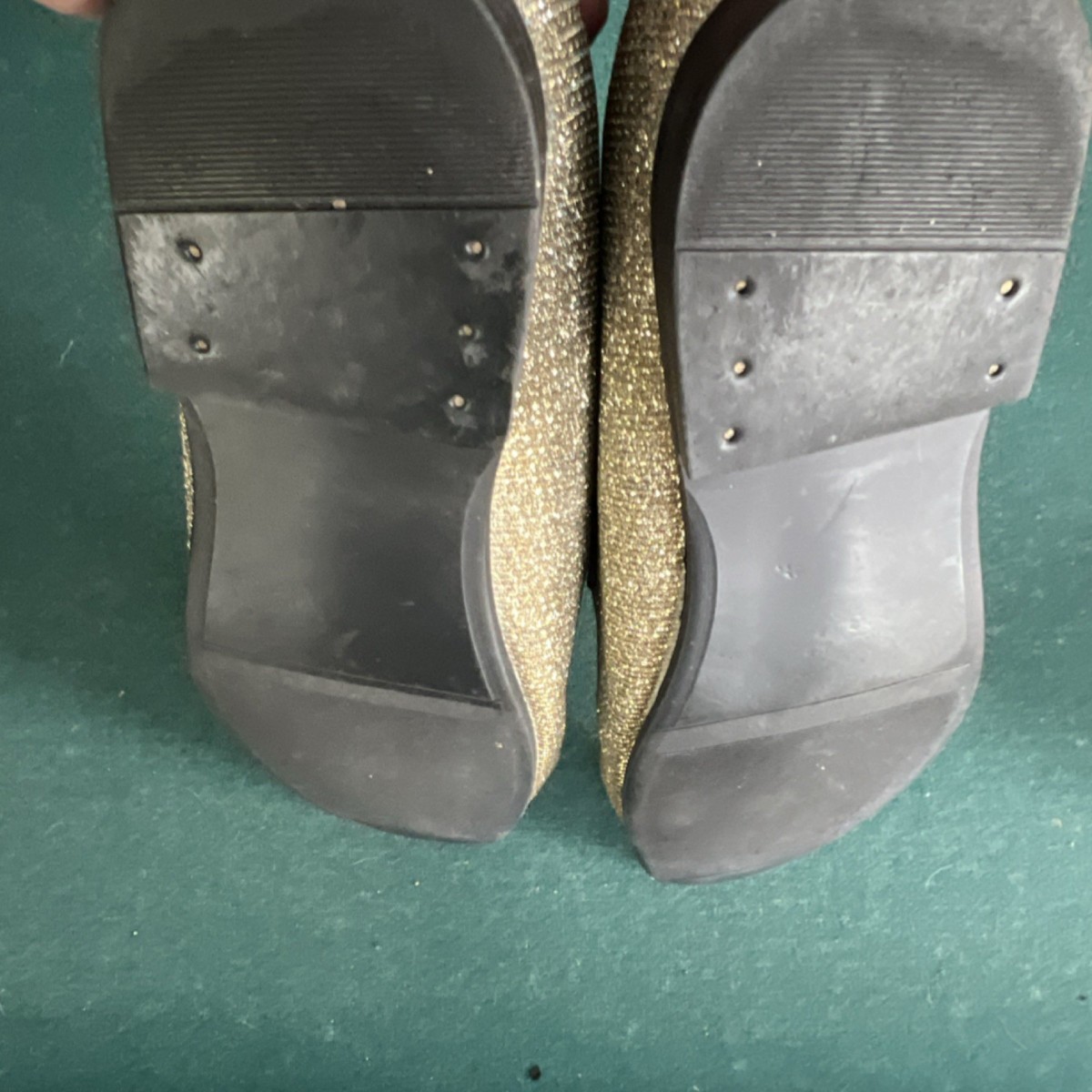 Giorgio Brutini Gold Glitter Loafer Dress Shoes Metal Tassel 