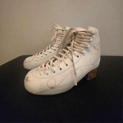 Risport Royal Pro Figure Skate Boots Size 240 White Boots Only Leather Soles