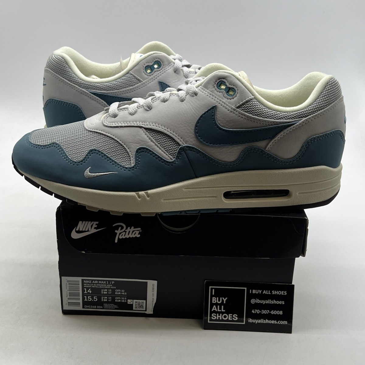 Size 14 - Nike Air Max 1 Patta Waves Noise Aqua for sale online | eBay